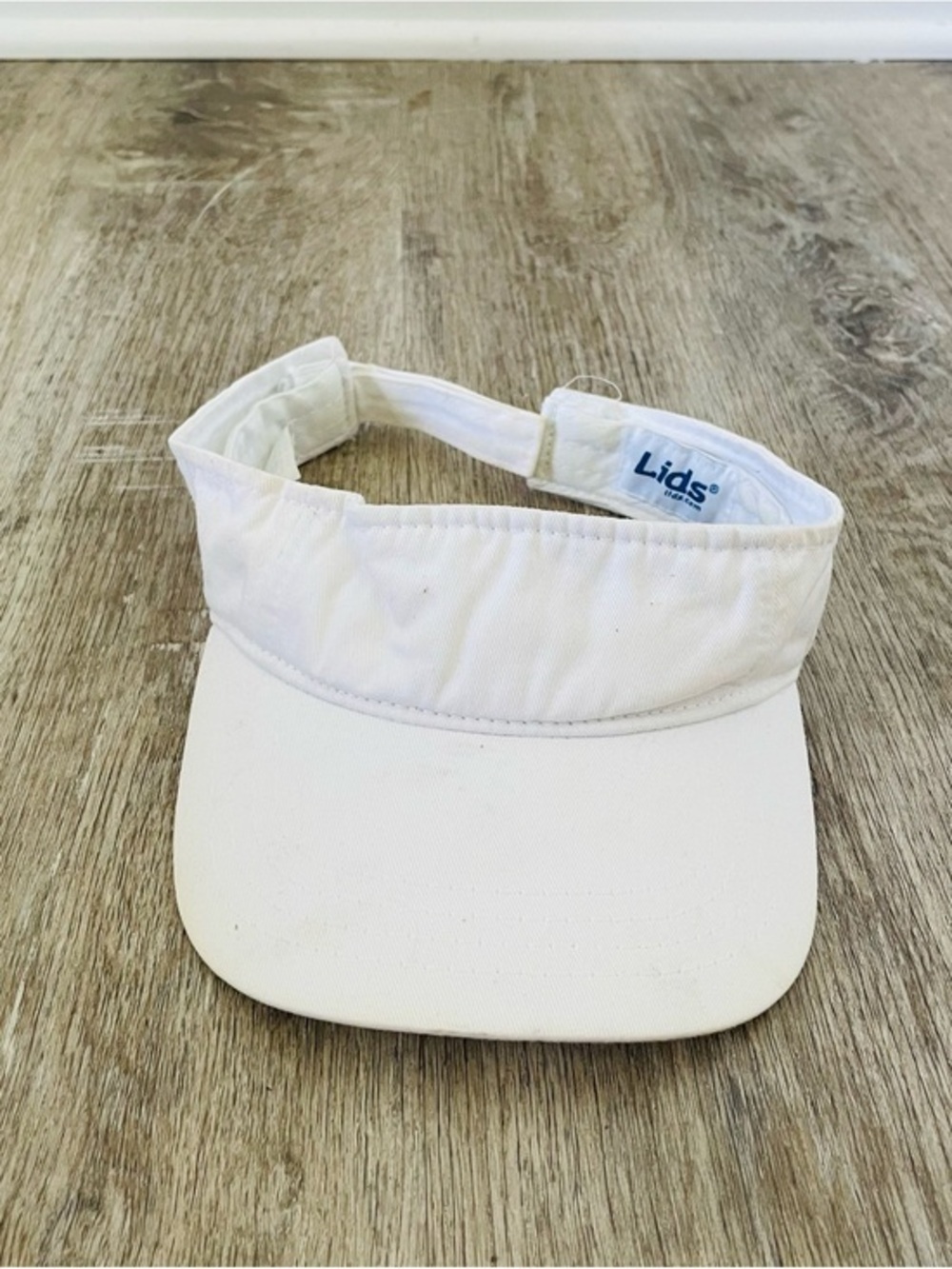 Lids White Cotton Sports Visor Adjustable Sun Hat Golf Tennis Running